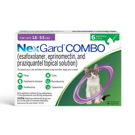 Nexgard Combo Topical for Cats - 012BI-160021 - 6pk - 1.8 - 5.5lbs - 18