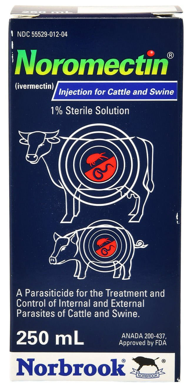 Wormec Injection Noromectin 1% Ivermectin Injectable Cattle & Swine Wormer — Jeffers