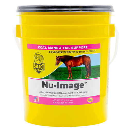 Nu - Image Coat, Mane & Tail Supplement for Horses – Biotin, Omega Fatty Acids & Zinc for Healthy Hair Growth - SELBF - 20 lb - 320 Day Sypply - 3