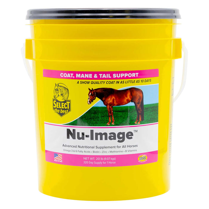 Nu - Image Coat, Mane & Tail Supplement for Horses – Biotin, Omega Fatty Acids & Zinc for Healthy Hair Growth - SELBF - 20 lb - 320 Day Sypply - 3