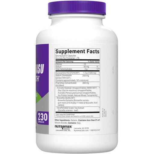 Nutramax Cosamin ASU Joint Health Supplement with Glucosamine, Chondroitin & ASU for Men’s & Women's Joint Health - 2FXD - 230 Capsules - 2