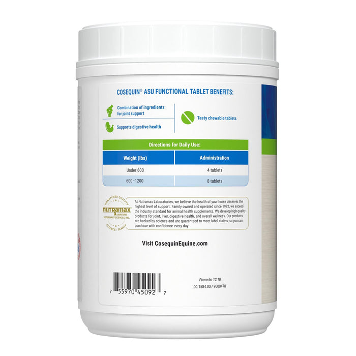 Nutramax Cosequin ASU Joint & Digestive Health Functional Tablets for Horses, 240 Tablets - 060NM-3000308 - 2