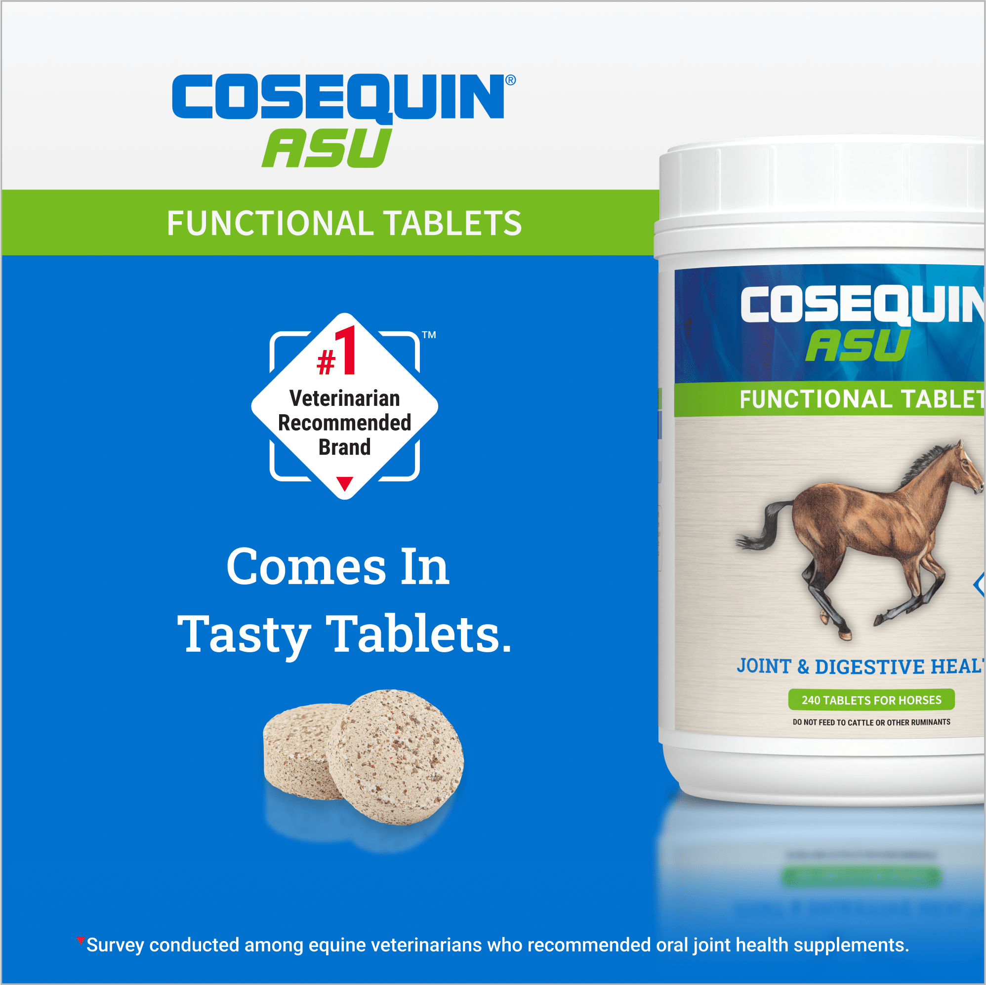 Nutramax Cosequin ASU Horse Joint & Digestive Health Functional Tablets ...