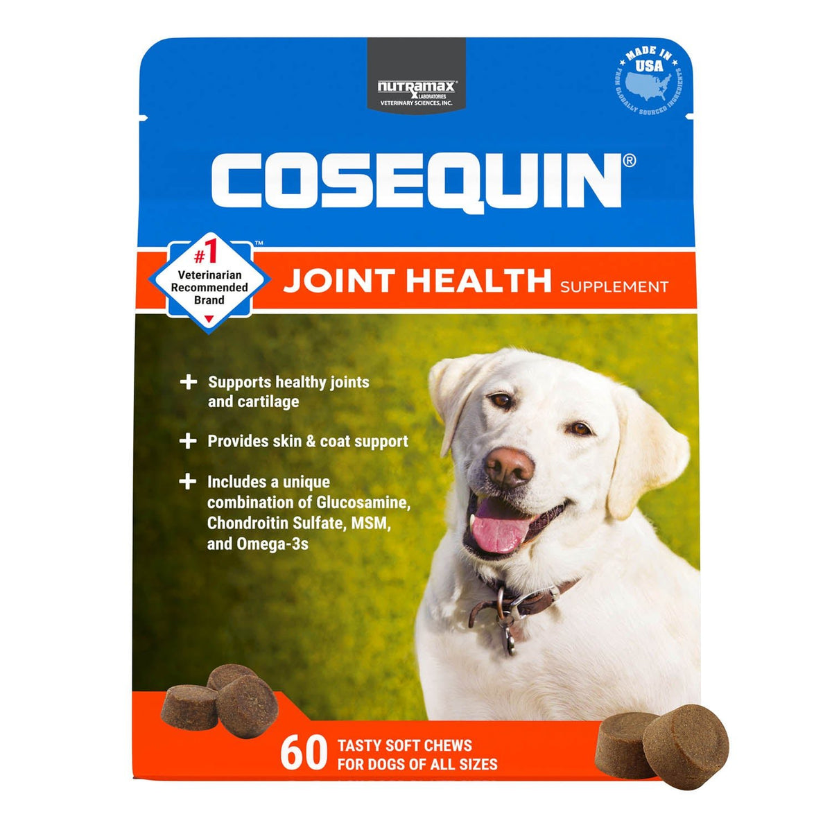 獣医さん推奨！Nutramax COSEQUIN コセクイン 関節サポートサプリ Nutramax Cosequin Joint Health Supplement for Dogs (Glucosamine