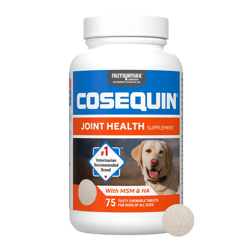 Nutramax Cosequin Maximum Strength Joint Health Plus MSM & Ha Supplement for Dogs - 015NM-40726 - 75 tablets - 1