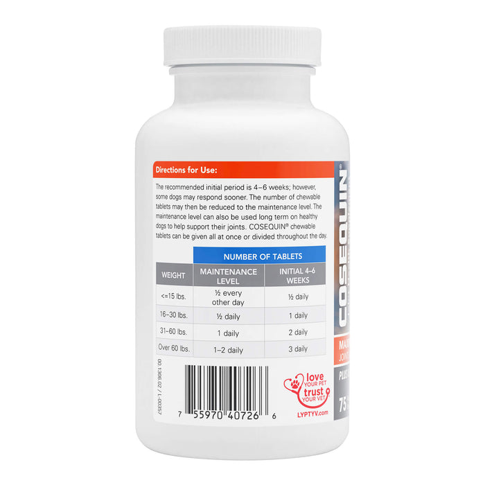 Nutramax Cosequin Maximum Strength Joint Health Plus MSM & Ha Supplement for Dogs - 015NM-40726 - 75 tablets - 3