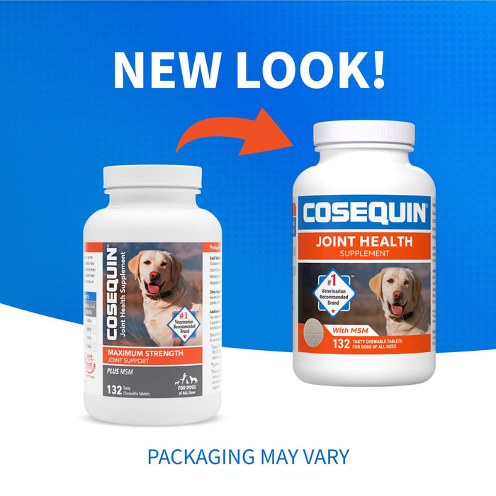 Nutramax Cosequin Maximum Strength Joint Health Plus MSM Supplement for Dogs, Chewable Tablets - 015NM-MSM-132 - 132 Chewable Tablets - Each - 10