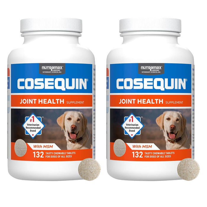 Nutramax Cosequin Maximum Strength Joint Health Plus MSM Supplement for Dogs, Chewable Tablets - 015NM-MSM-132-2PK - 132 Chewable Tablets - 2 pk - 17