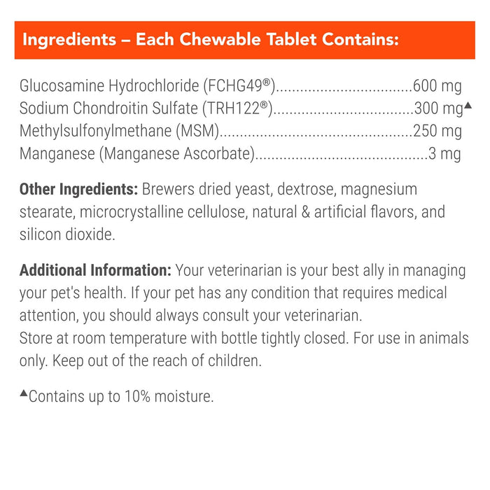 Nutramax Cosequin Maximum Strength Joint Health Plus MSM Supplement for Dogs, Chewable Tablets - 015NM-MSM-132 - 132 Chewable Tablets - Each - 15