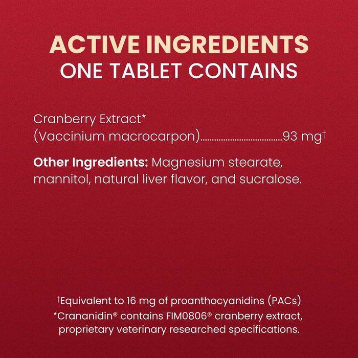 Nutramax Crananidin - Cranberry Extract Urinary Tract Health Supplement for Dogs, 75 Chewable Tablets - 2FWU-2 - 75 Chewable Tablets - 2 pk - 5
