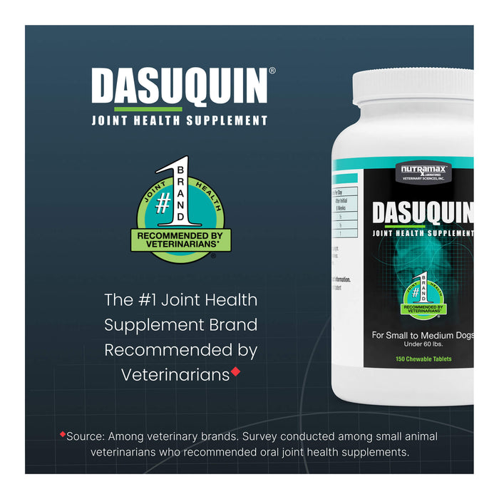 Nutramax Dasuquin for Dogs, Joint Health Supplement, Contains Glucosamine, Plus Chondroitin, ASU, and More, Supports Healthy Joints, Chewable Tablets - 015NM01-150 - Small/Medium - Under 60 lbs - 150 count - 9