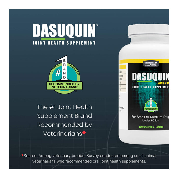 Nutramax Dasuquin Joint Supplement for Dogs (with Glucosamine, Plus Chondroitin, ASU, MSM & More) - 015NM02-M150 - Small/Medium - Under 60 lbs - 150 ct - 13