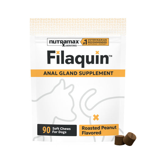 Nutramax Filaquin Anal Gland Supplement for Dogs with Fiber Blend, Prebiotics, and Postbiotics for Digestive Health Support, 90 Count Soft Chews - 015NM-3000350 - Roasted Peanut - 90 Soft Chews - 1 - 1