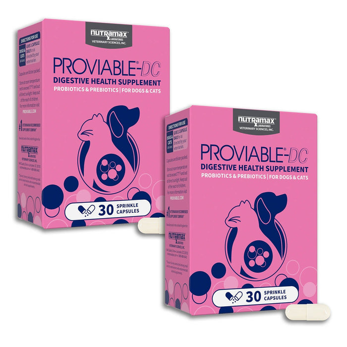 Nutramax Proviable - DC Capsules for Dogs & Cats - 015NM-30-2PK - 30 ct - 2 Pack - 11