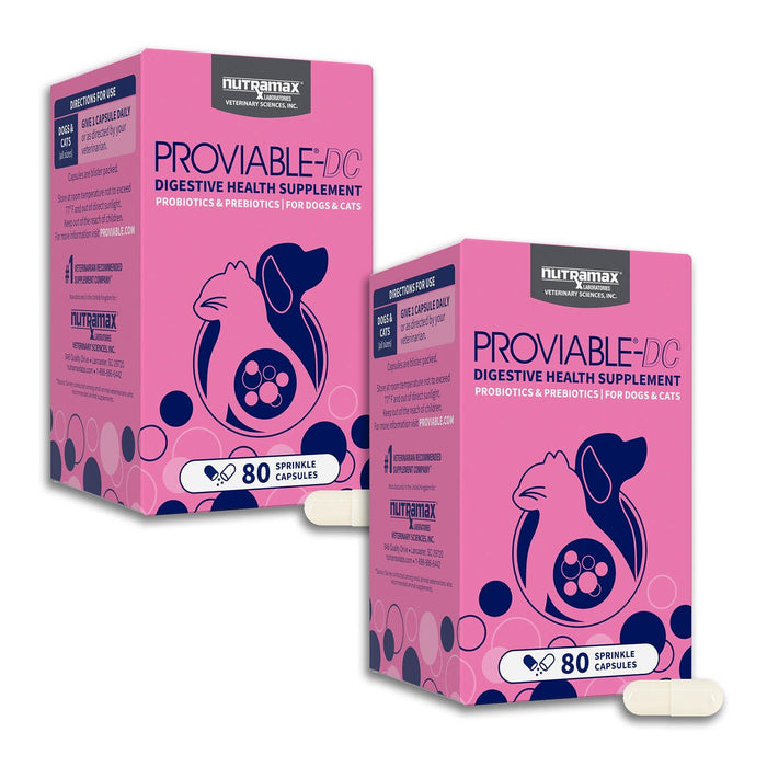 Nutramax Proviable - DC Capsules for Dogs & Cats - 015NM-80-2 - 80 ct - 2 Pack - 23