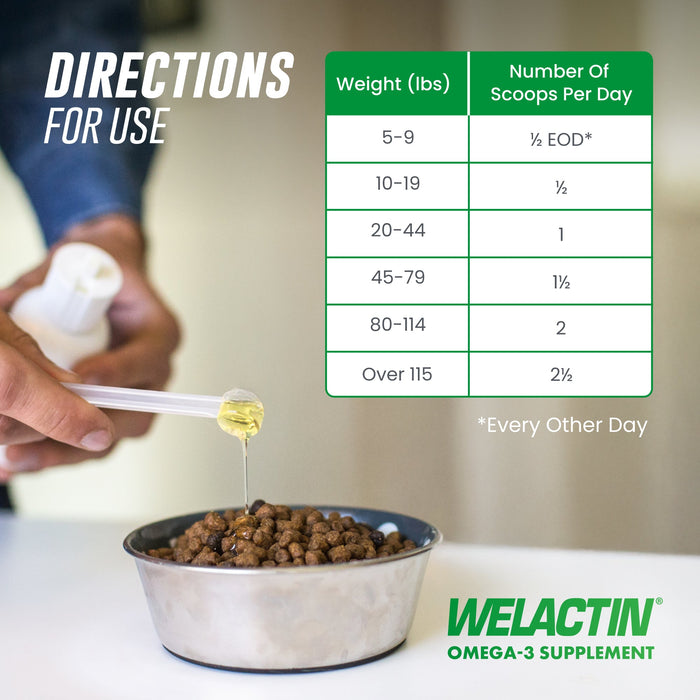 Nutramax Welactin Natural Omega - 3 Liquid Skin & Coat Supplement for Dogs - 015NM-500 - 16 oz - 7