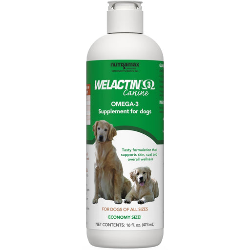 Nutramax Welactin Natural Omega - 3 Liquid Skin & Coat Supplement for Dogs - 015NM-500 - 16 oz - 1