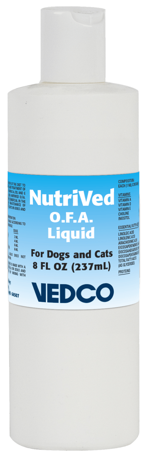 NutriVed O.F.A. Liquid for Cats & Dogs, 8 oz – Joint, Skin & Coat Support - WVDF - 8 oz - 1