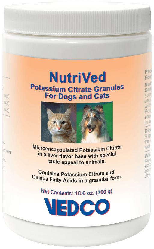 NutriVed Potassium Citrate Granules for Dogs & Cats, 300g – Urinary Stone Prevention - WVDG - 300g - 1