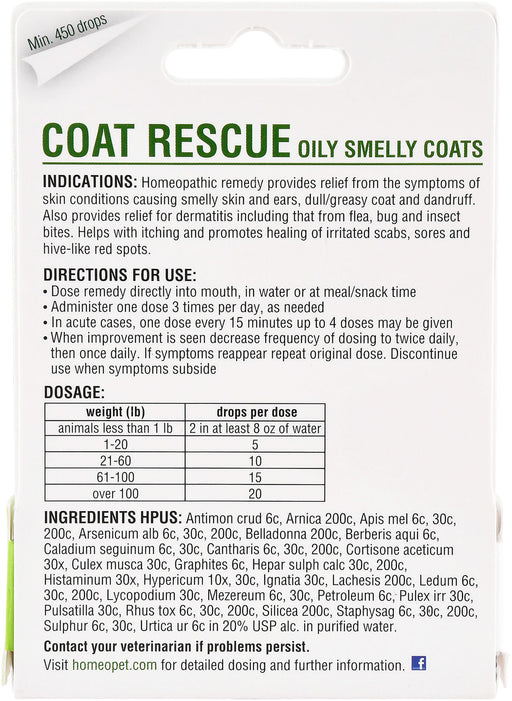 HomeoPet Coat Rescue, 15 mL -   