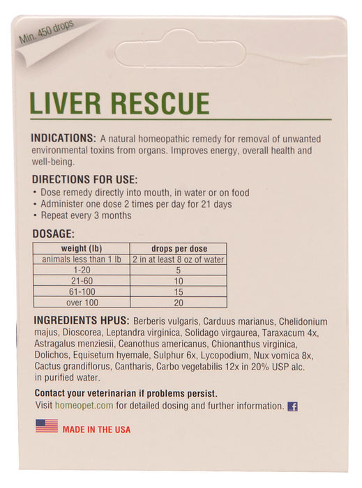 HomeoPet Liver Rescue, 15 mL -   