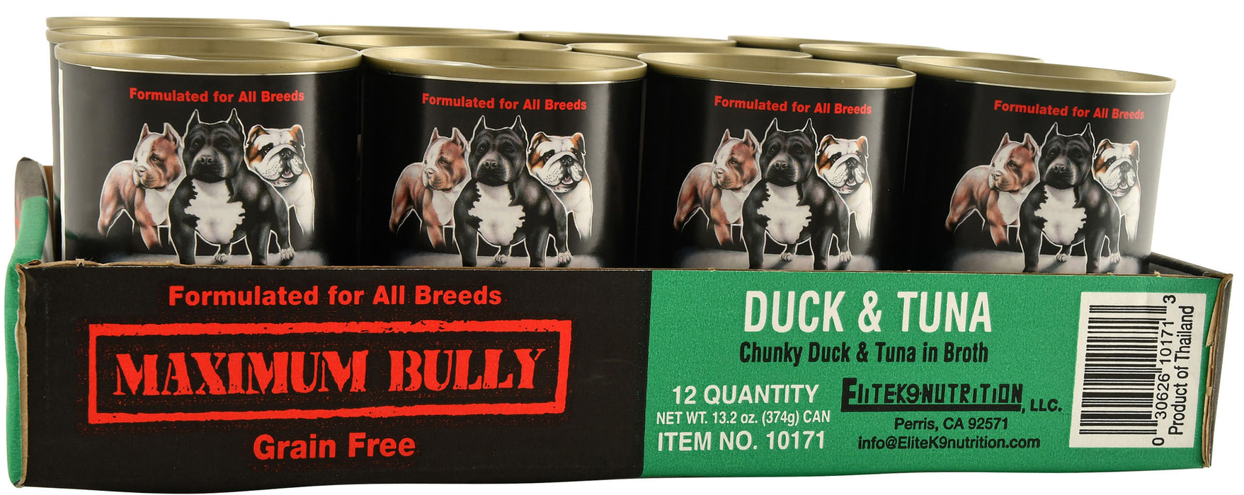 Maximum Bully Chunky Duck & Tuna in Broth, 13.2 oz - Maximum Bully Chunky Duck/Tuna in Broth, 12 cans  