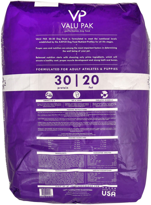 Valu-Pak 30-20 Dog Food (Purple Bag), 50 lb -   