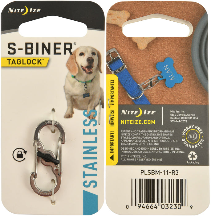 Locking Stainless S-Biner - Stainless Steel  