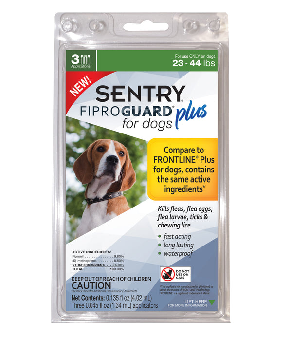 SENTRY Fiproguard Plus for Dogs, 3 Pack - SENTRY Fiproguard Plus, 23-44 lb  