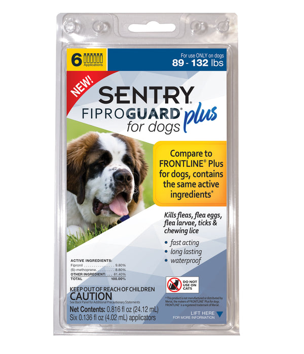 SENTRY Fiproguard Plus for Dogs, 6 Pack - SENTRY Fiproguard® Plus For Dogs 89-132lb, 6 count  