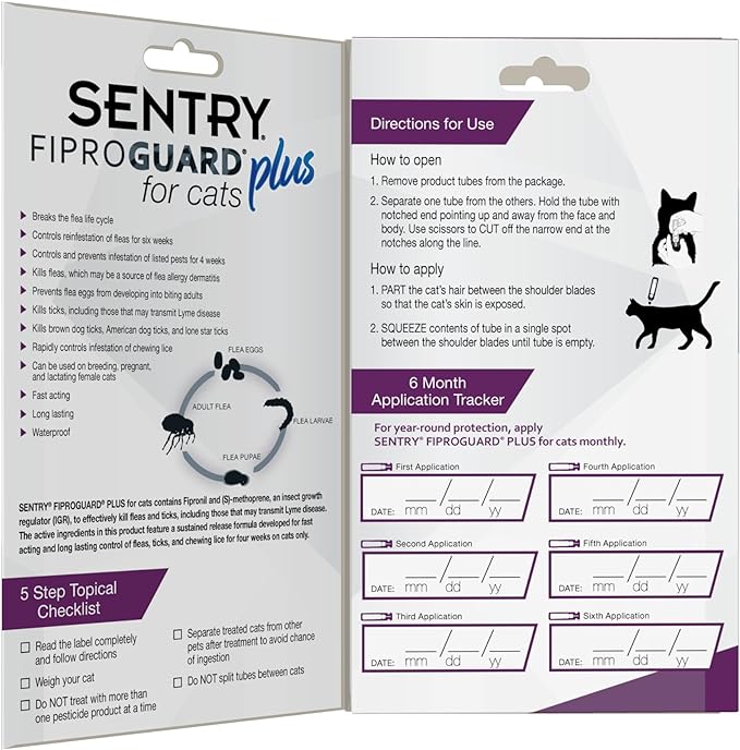 Sentry Fiproguard Plus for Cats - 6 pack Fiproguard Plus for Cats  