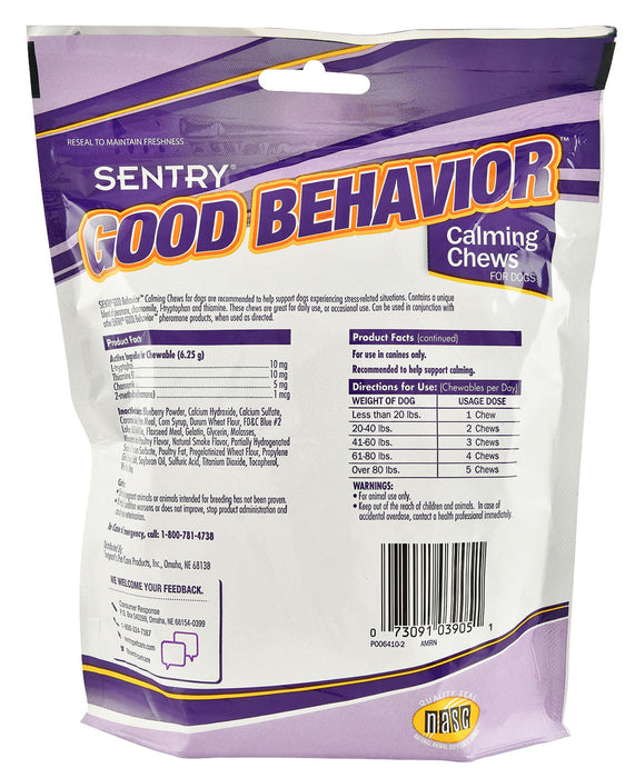 Sentry Good Behavior Calming Chews for Dogs - 60 count Good Behavior Calming Chews for Dogs  