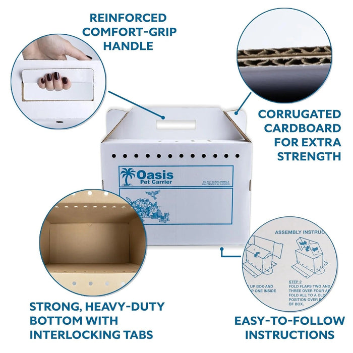 Oasis Disposable Pet Carrier - 010AHS-PET-PC-1 - Small - 10" L x 11.75 "H x 5.5" W - Single - White - 4