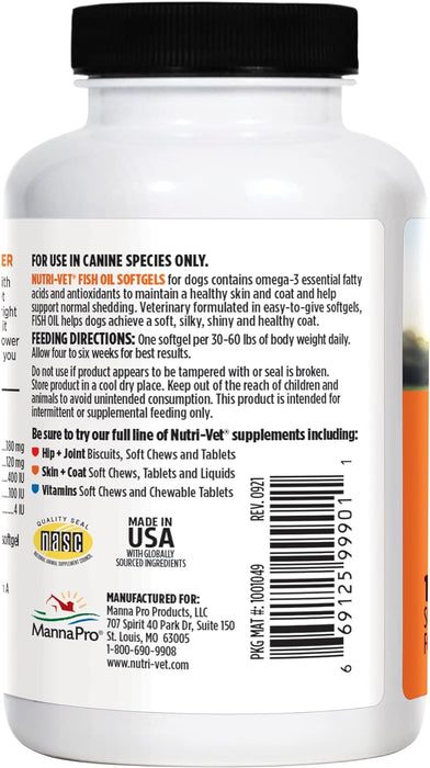 Nutri-Vet Fish Oil Soft Gels -   