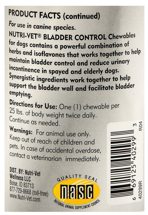 Nutri-Vet Bladder Control Chewables for Dogs -   