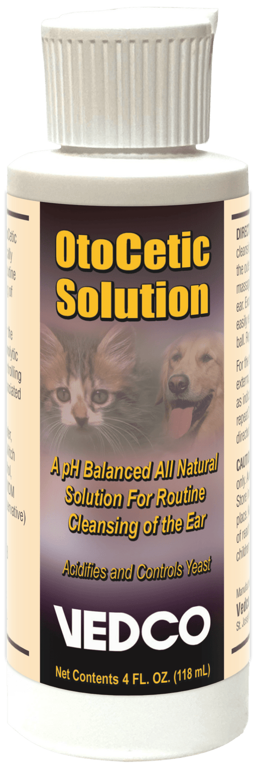 OtoCetic Solution, 4 oz – All - Natural Ear Cleanser for Dogs & Cats, Controls Yeast & Odor - WVDN - 4 oz - 1