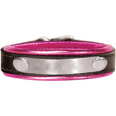 Padded Metallic Leather Bracelet with Engraved Plate - Jeffers - Horse Supplies > Riding Apparel & Accessories