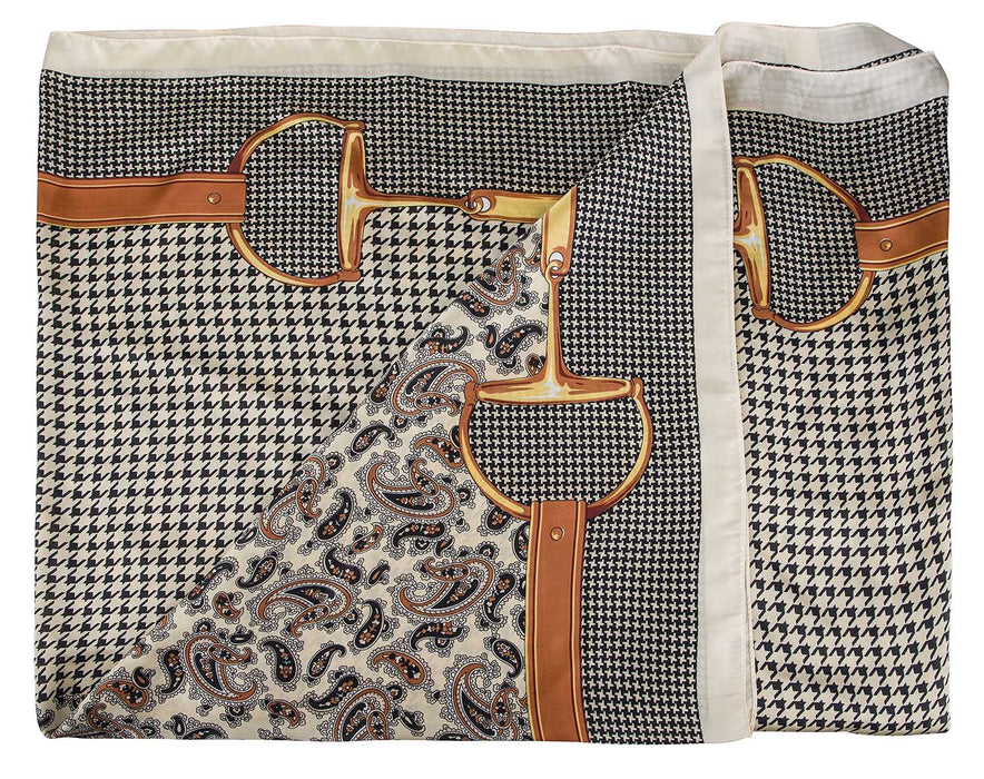 Paisley & Houndstooth Snaffle Bits Silky Scarf, 35' x 70' - Jeffers - Women > Accessories, Jewelry, Handbags