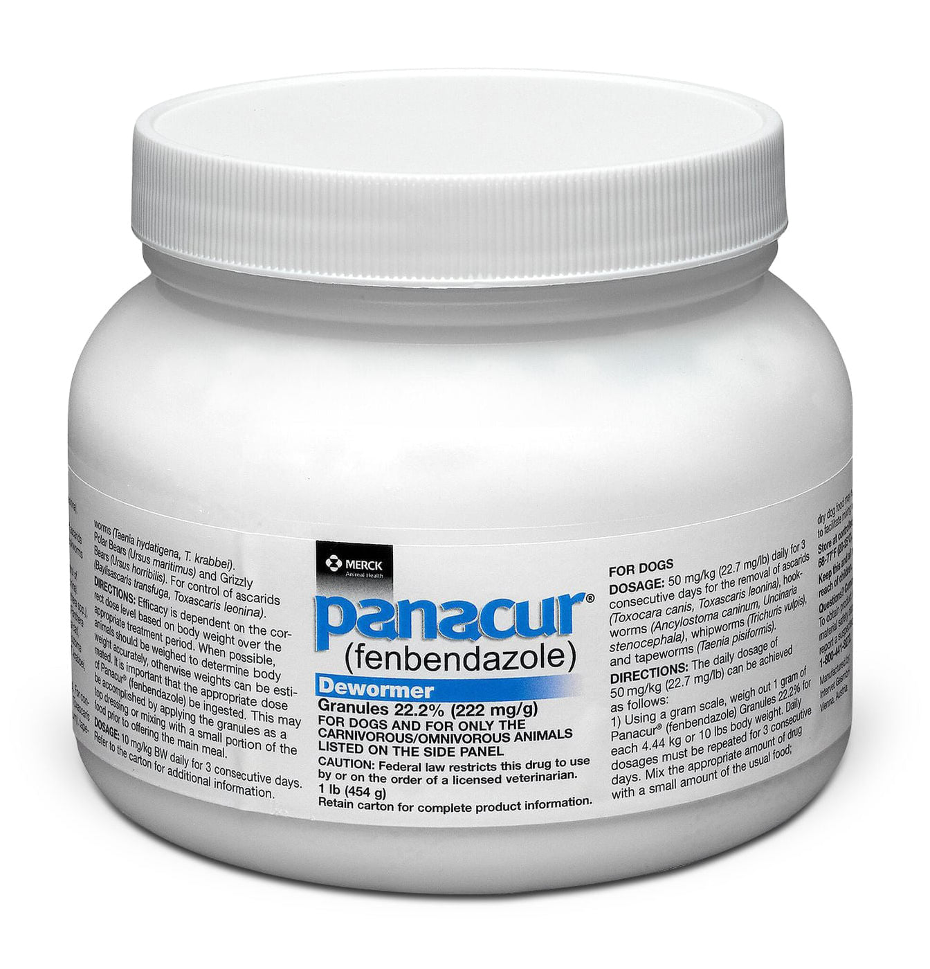 Panacur for Dogs, Fenbendazole Granules 22.2%, 1 lb Tub — Jeffers