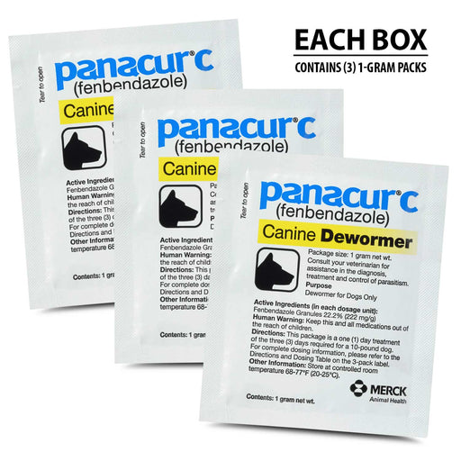 Panacur C Canine Dewormer (Fenbendazole Granules) - 016ITV02-1 - 1 g - Single Box - 2