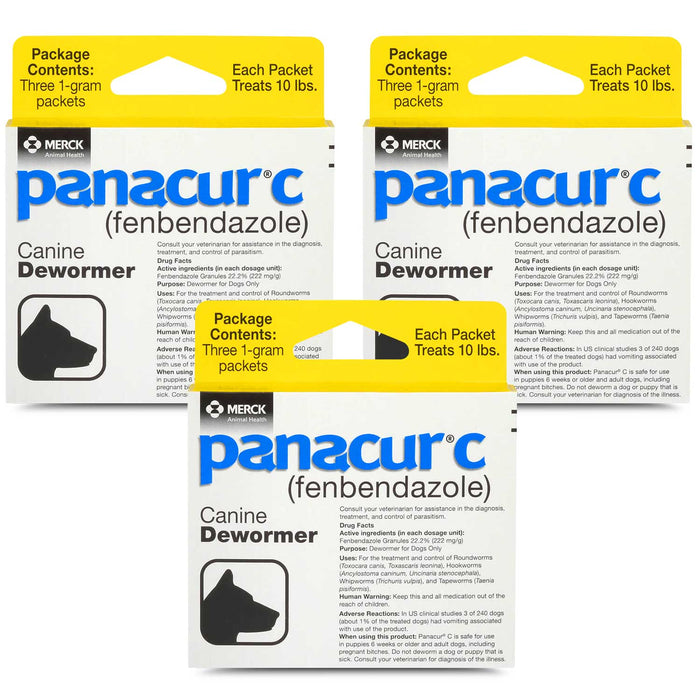 Panacur C Canine Dewormer (Fenbendazole Granules) - 016ITV02-1-3-PK - 1 g - 3 Pack - 5