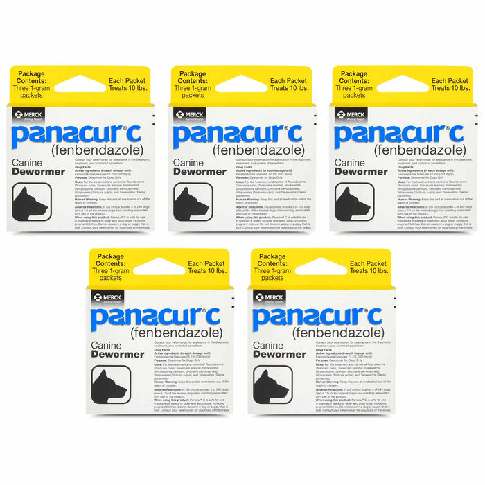 Panacur C Canine Dewormer (Fenbendazole Granules) - 016ITV02-1-5PK - 1 g - 5 Pack - 7