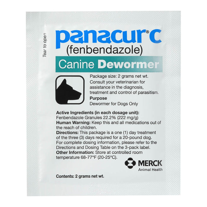 Panacur C Canine Dewormer (Fenbendazole Granules) - 016ITV02-2 - 2 g - Single Box - 10