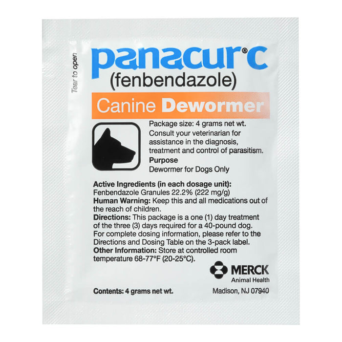 Panacur C Canine Dewormer (Fenbendazole Granules) - 016ITV02-4 - 4 g - Single Box - 13