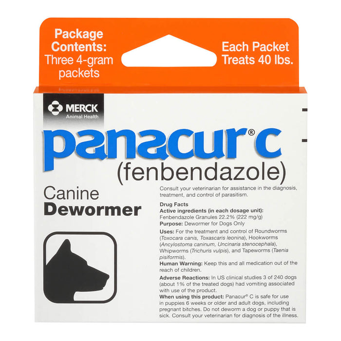 Panacur C Canine Dewormer (Fenbendazole Granules) - 016ITV02-4 - 4 g - Single Box - 11