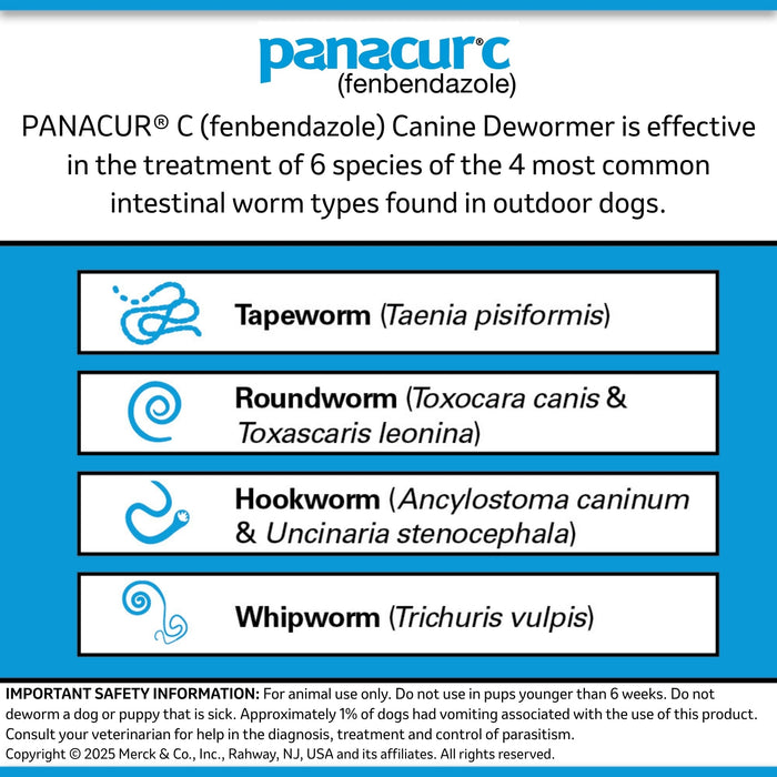 Panacur C Canine Dewormer (Fenbendazole Granules) - 016ITV02-4 - 4 g - Single Box - 14