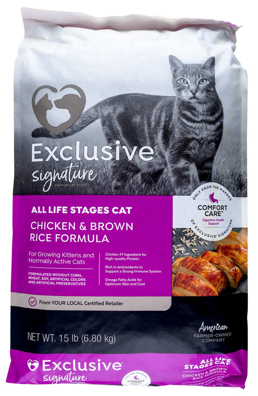 Purina Exclusive Cat Food, Chicken/Brown Rice - 15 lb Purina Exclusive Cat Food, Chicken/Brown Rice  