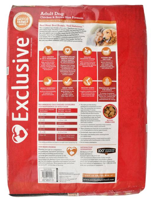 Purina Exclusive Adult Dog Food, Chicken/Brown Rice - 15 lb Purina Exclusive Chicken/Brown Rice Adult Dog Food  