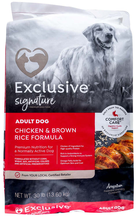 Purina Exclusive Adult Dog Food, Chicken/Brown Rice - 30 lb Purina Exclusive Adult Dog Food, Chicken/Brown Rice  