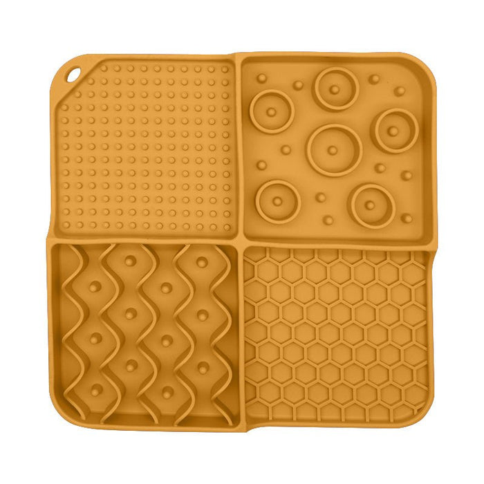 Paw Puzzle Silicone Slow Feeding Mat - NP235 - Orange - Small - 1 - 1